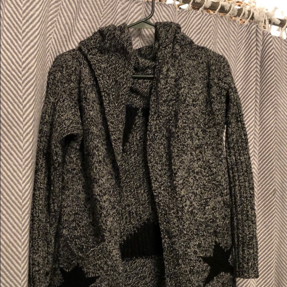 Grey and black star cardigan